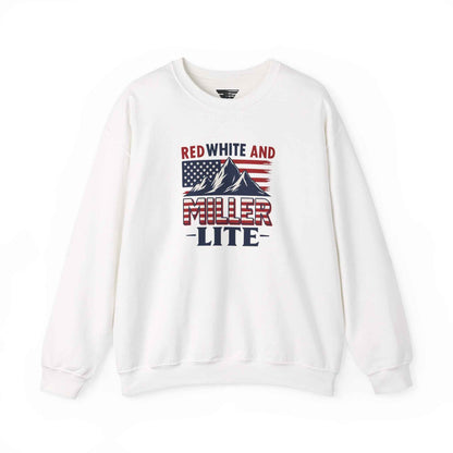 Red, White & Miller Lite Crewneck – Patriotic Beer Sweatshirt