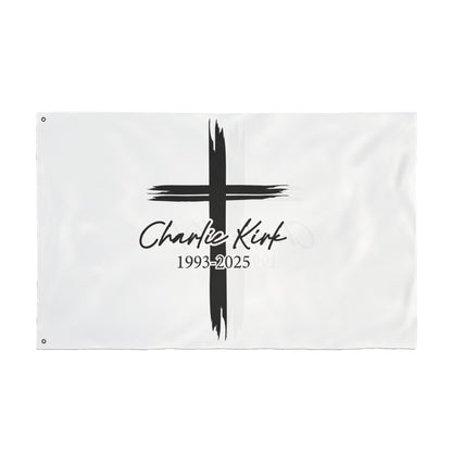 Christian Prayer Cross Tribute Flag – Charlie Kirk Memorial (1993–2025)