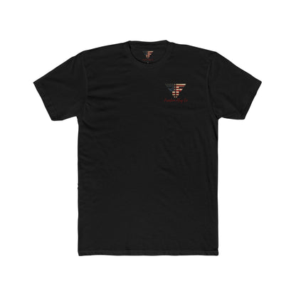 Freedom Loaded distressed Stars and Stripes crew tee product mockup