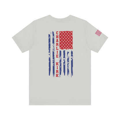 Charlie Kirk American Flag T-Shirt – Unisex Patriotic Freedom Shirt for Conservatives & TPUSA Supporters