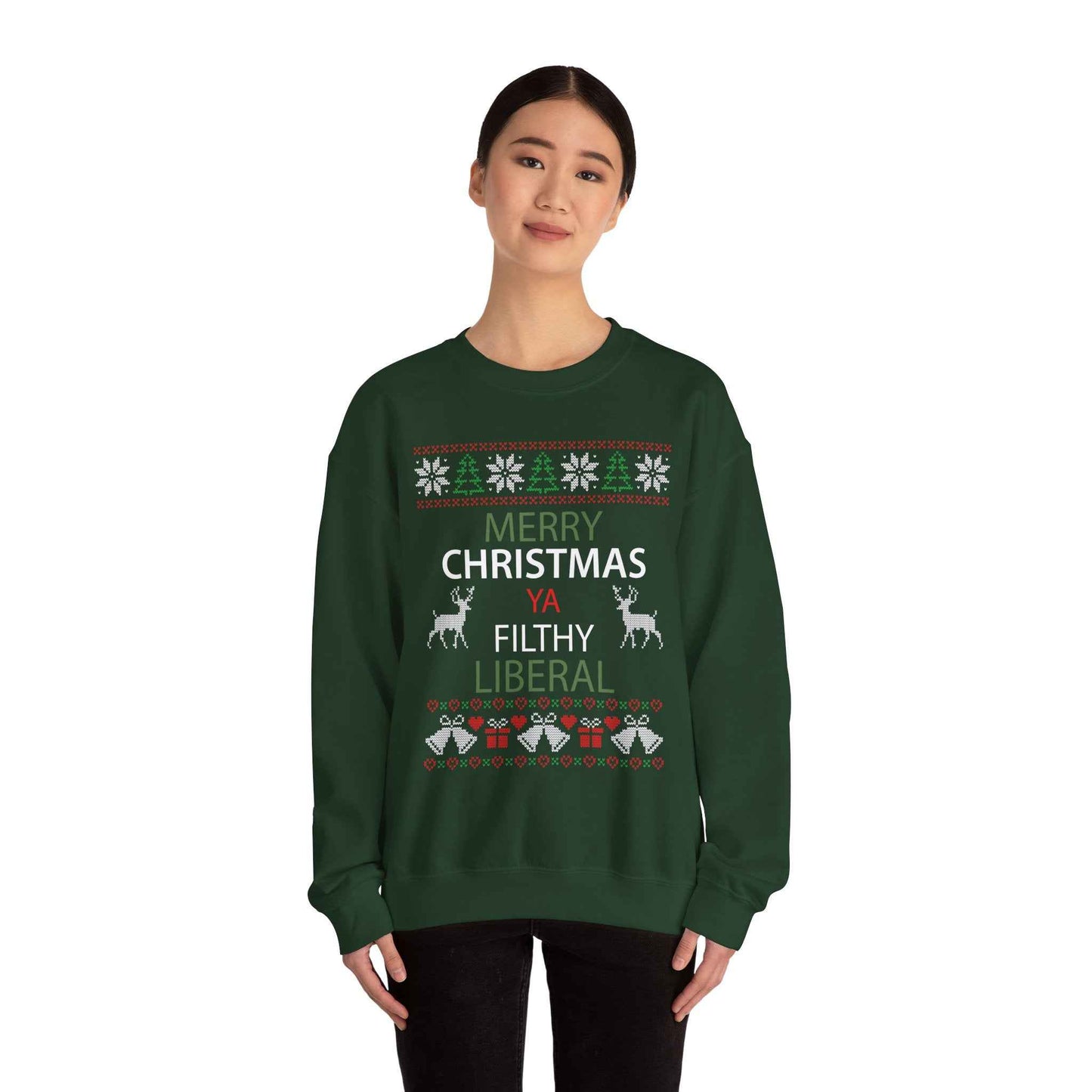 Merry Christmas Ya Filthy Liberal Sweatshirt – Funny Ugly Christmas Sweater