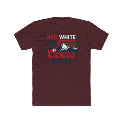 Red, White, and Coors Light Tee – Patriotic Beer Shirt for Summer Fun - Freedom Flag Co.