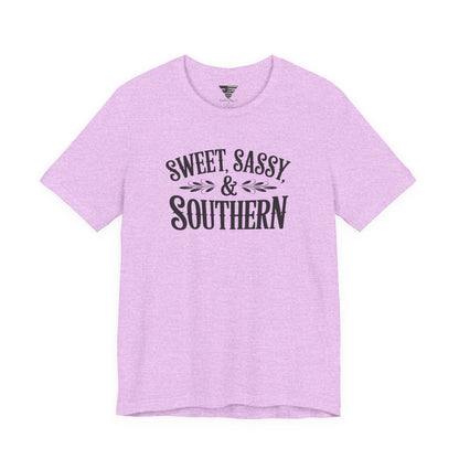 Sweet, Sassy & Southern Tee – Stylish Southern Charm Graphic T-Shirt