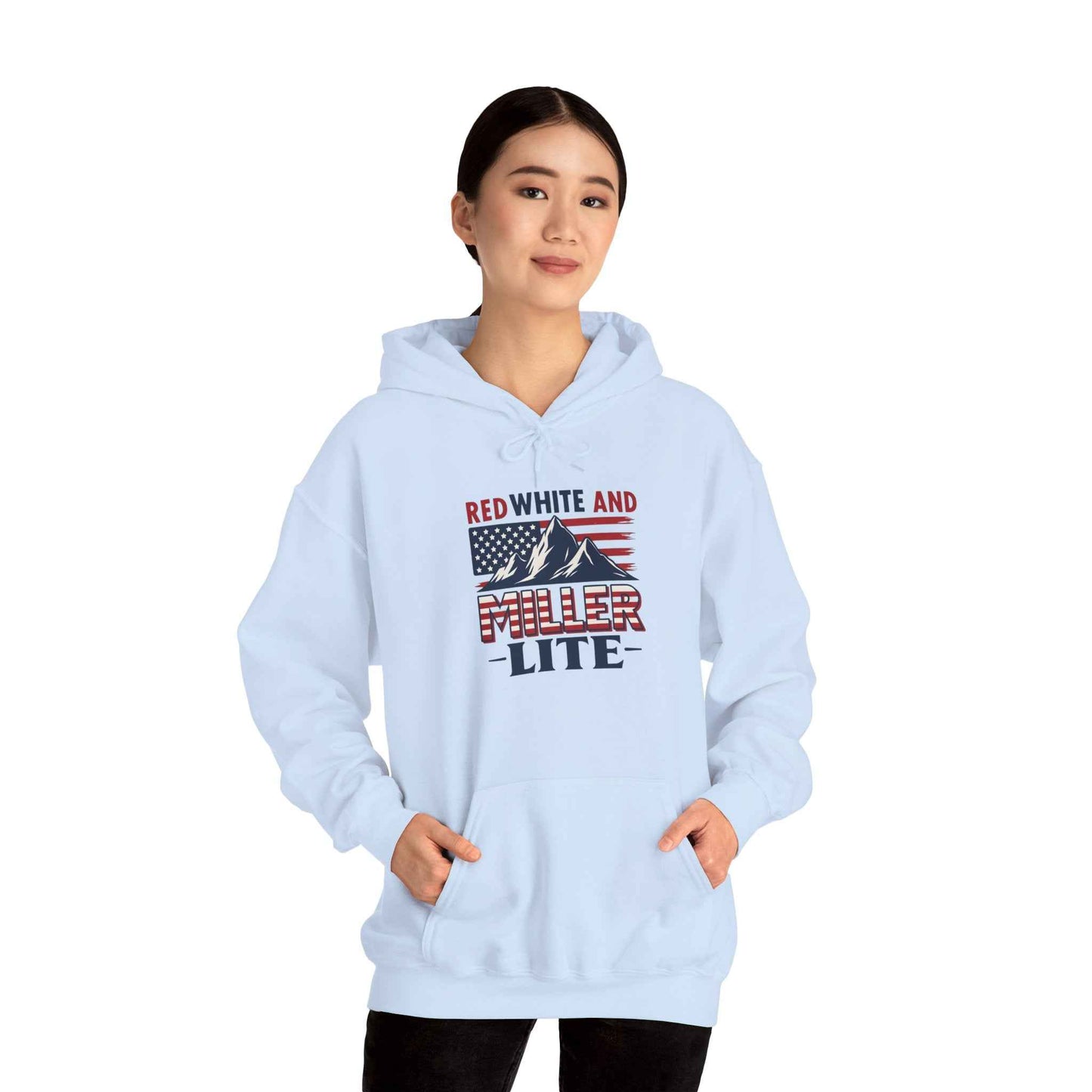 Red, White & Miller Lite Hoodie – Patriotic Beer Hoodie