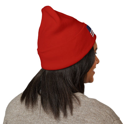 American Flag Beanie – Embroidered Patriotic Knit Hat
