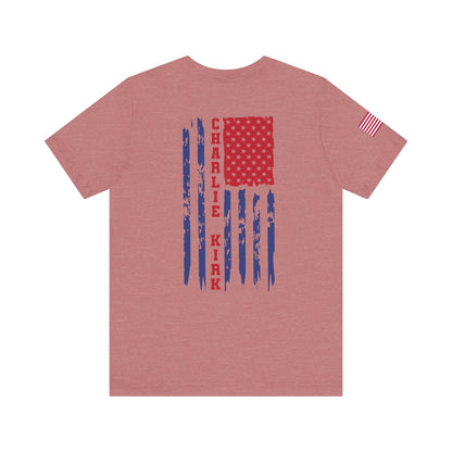 Charlie Kirk American Flag T-Shirt – Unisex Patriotic Freedom Shirt for Conservatives & TPUSA Supporters
