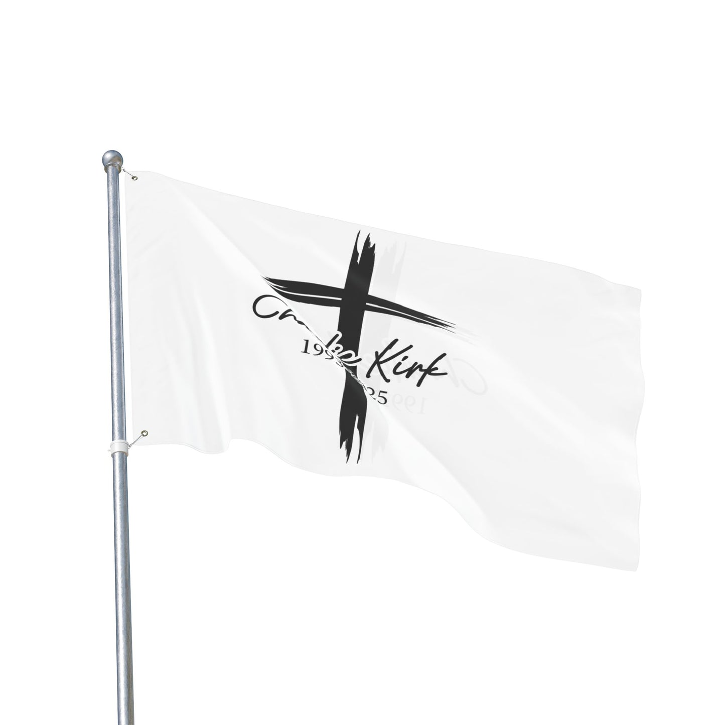 Christian Prayer Cross Tribute Flag – Charlie Kirk Memorial (1993–2025)