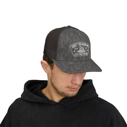Live Free or Die Trucker Hat – Patriotic Snapback Mesh Cap