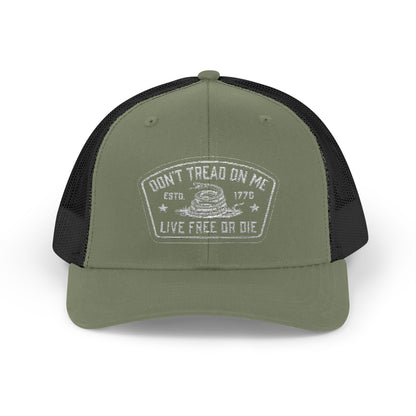 Live Free or Die Trucker Hat – Patriotic Snapback Mesh Cap