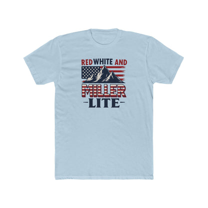 Red, White, and Miller Lite Tee – Patriotic Beer Shirt for Summer Vibes - Freedom Flag Co.