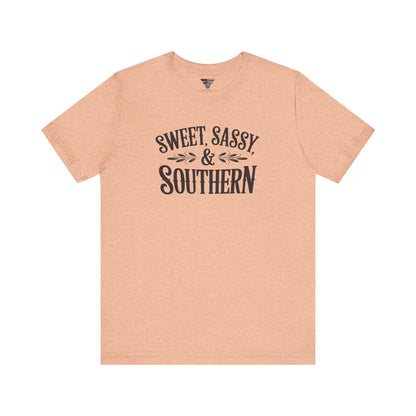 Sweet, Sassy & Southern Tee – Stylish Southern Charm Graphic T-Shirt