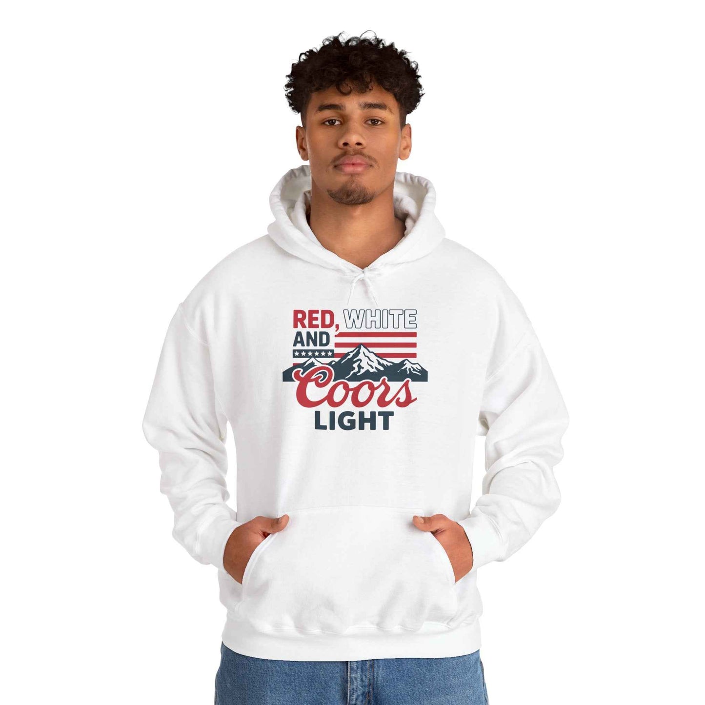 Red, White & Coors Light Hoodie – Patriotic Beer Hoodie