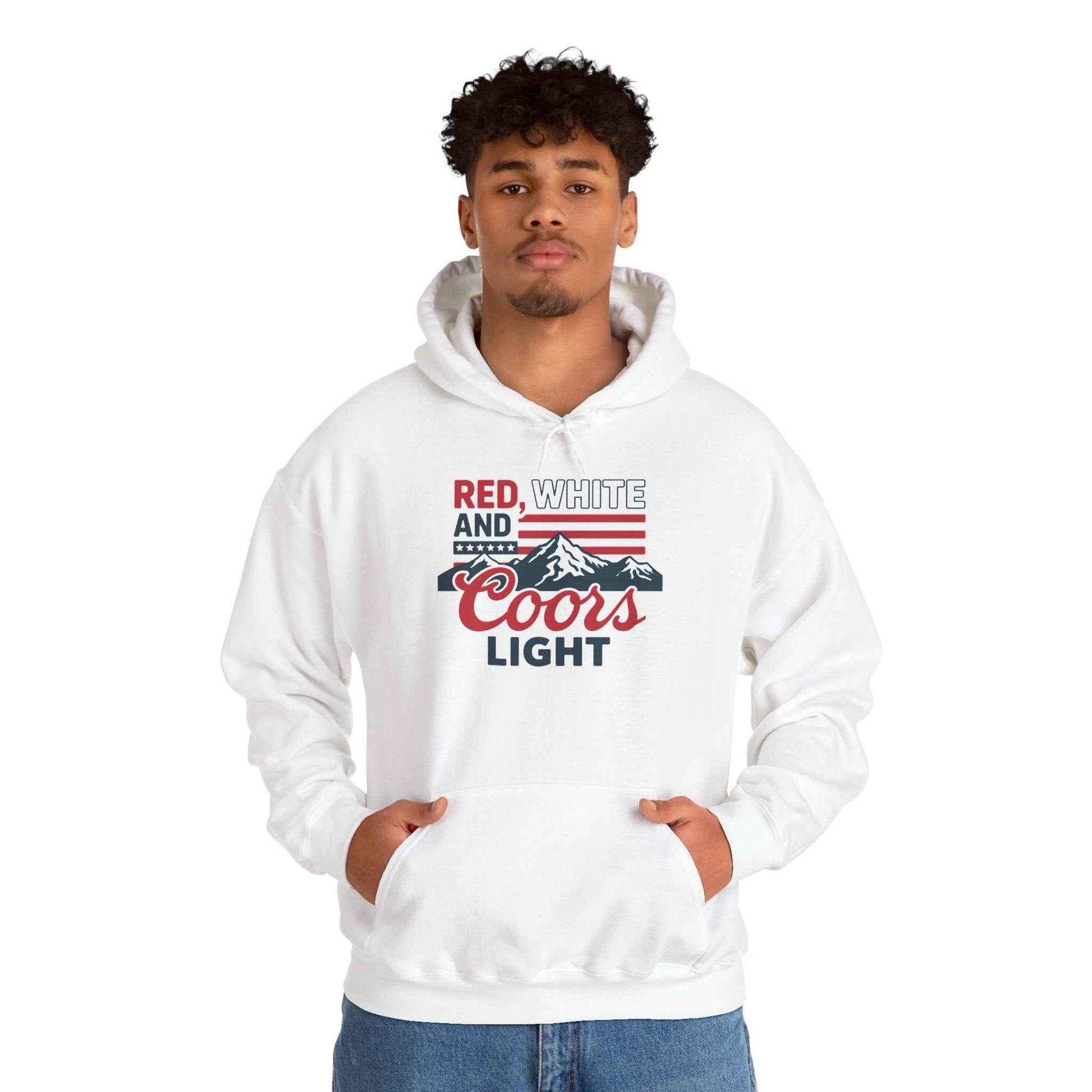 Red, White & Coors Light Hoodie – Patriotic Beer Hoodie