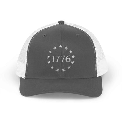 1776 Embroidered Trucker Hat – Patriotic Betsy Ross Stars Snapback Cap