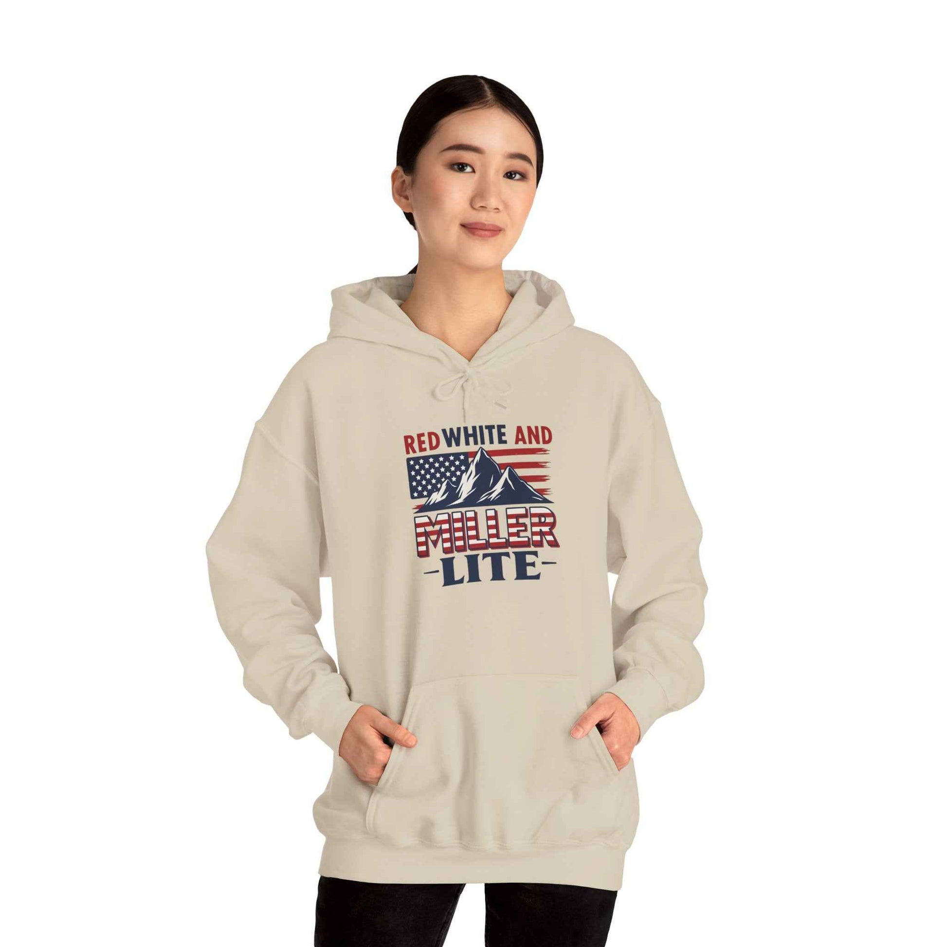 Red, White & Miller Lite Hoodie – Patriotic Beer Hoodie