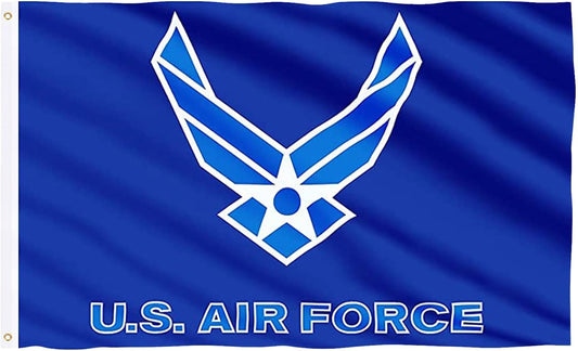 U.S. Air Force flag with blue background and white emblem