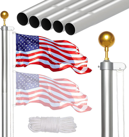 20 FT Heavy Duty Aluminum Flagpole Kit – Affordable Flag Pole