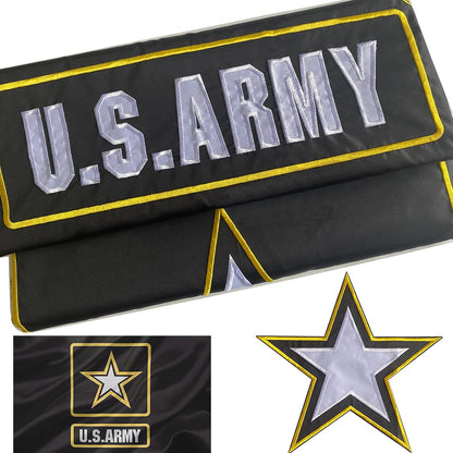 U.S. Army patch with star emblem on a black background