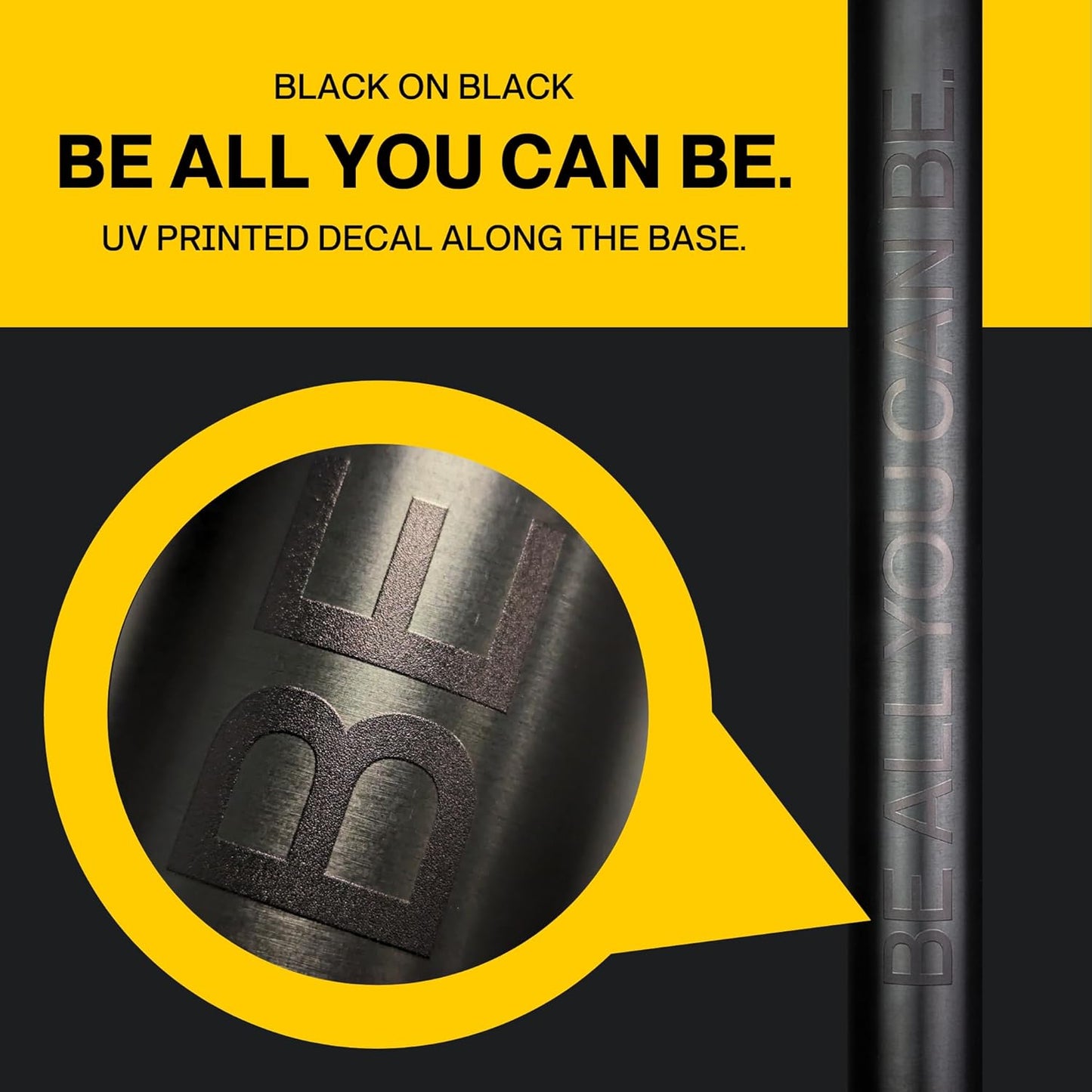 Black and yellow decal with 'BE ALL YOU CAN BE' text on a black background