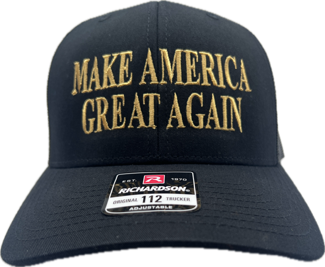 Black/Gold MAGA Cap