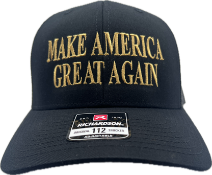 Richardson 112 Black/Gold MAGA Cap