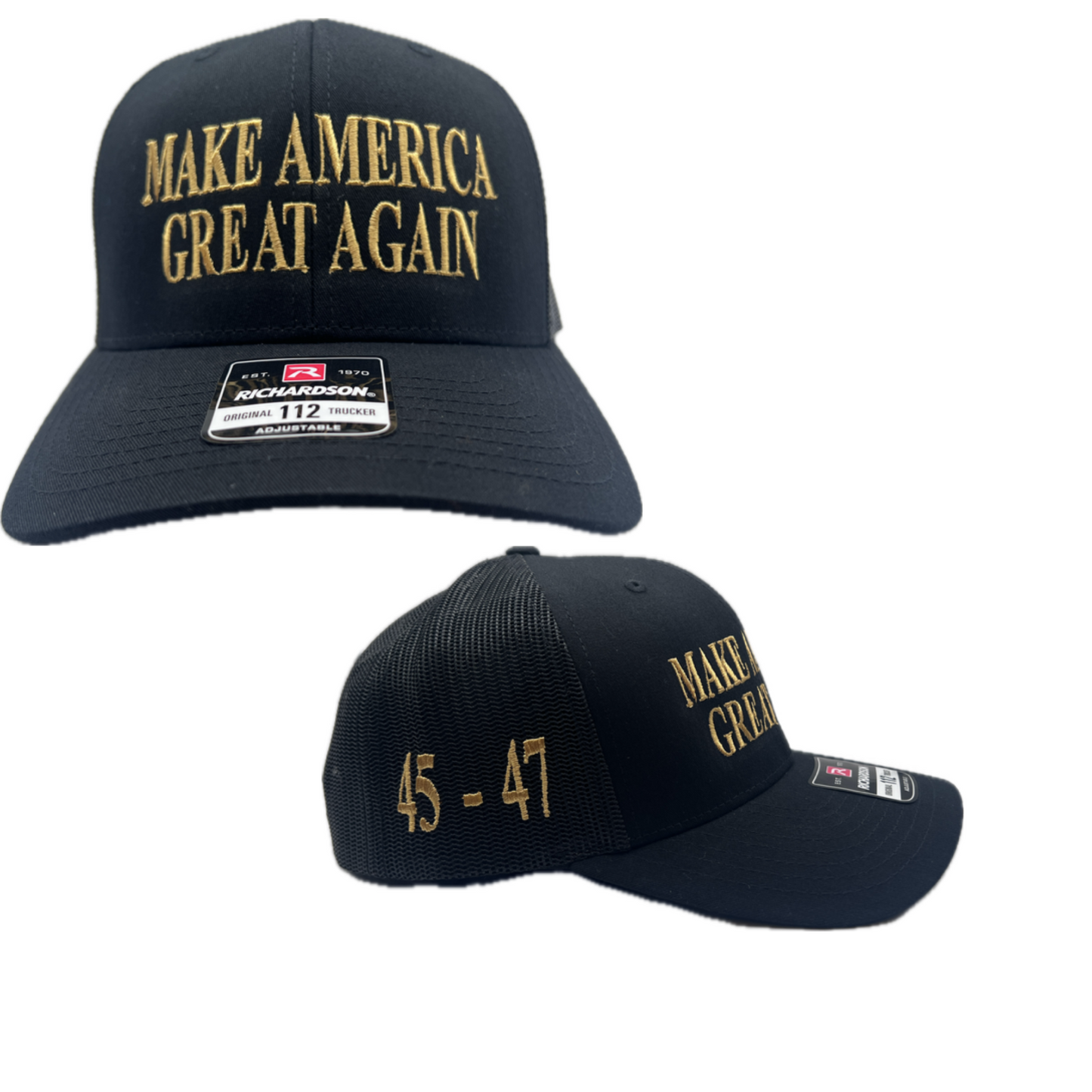 Richardson 112 Black/Gold MAGA Cap