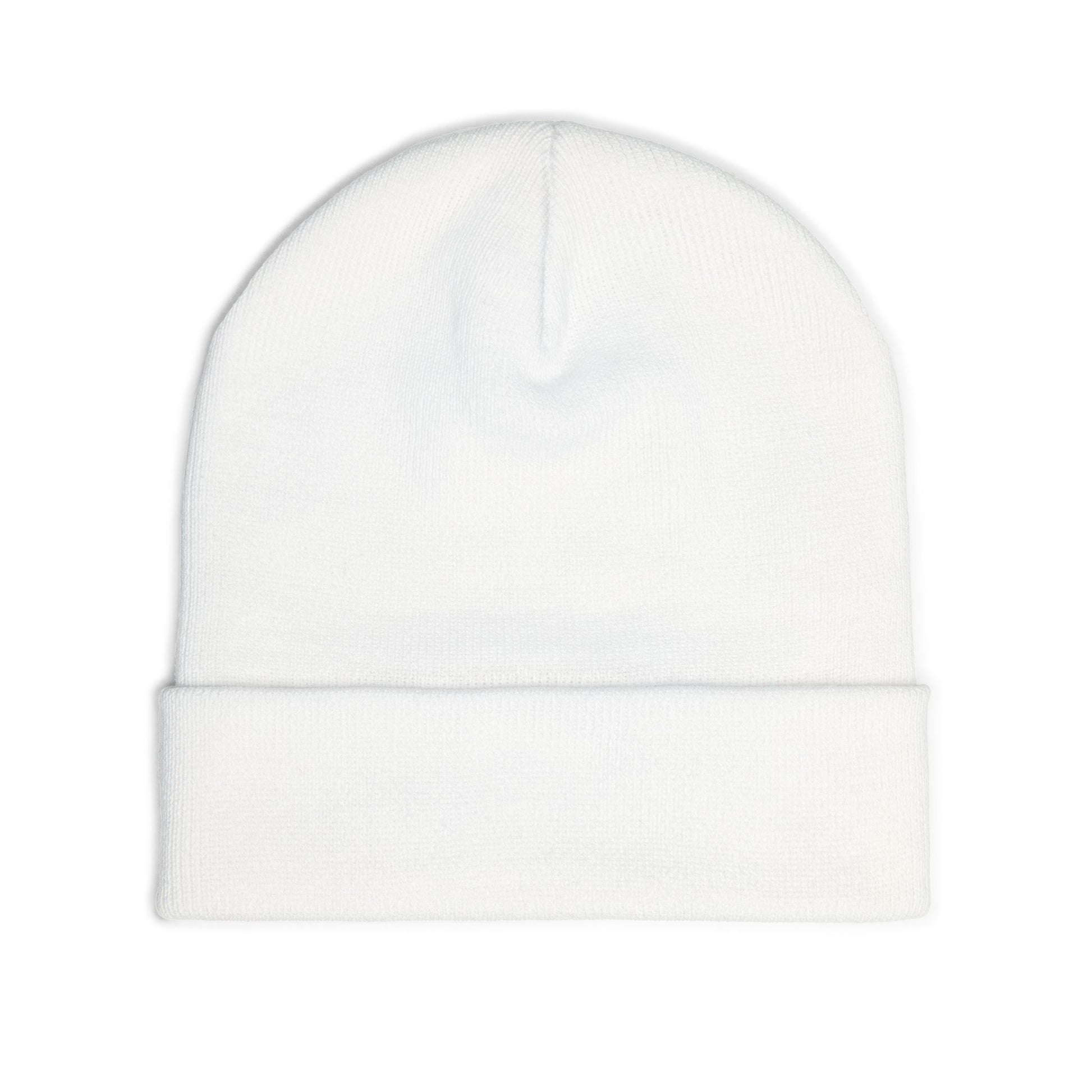 White beanie hat on a white background