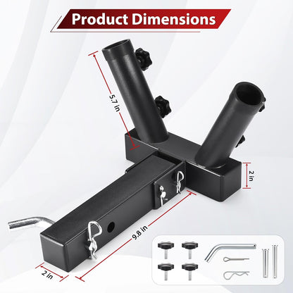Dual Flag Pole Holder for Receiver Hitch - Durable Patriotic Display for Trucks & SUVs