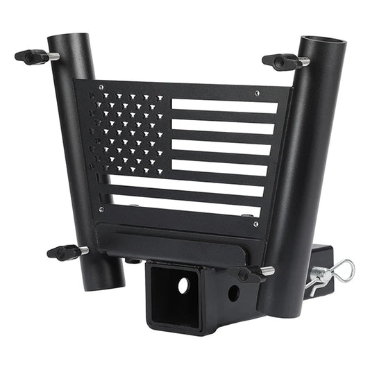 Dual Flag Pole Holder for Receiver Hitch – Durable Patriotic Display for Trucks & SUVs