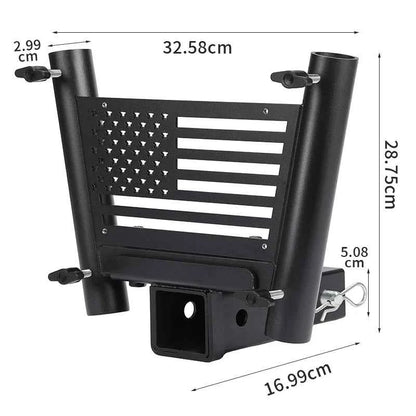 Dual Flag Pole Holder for Receiver Hitch – Durable Patriotic Display for Trucks & SUVs