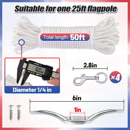 White rope with measurements and accessories on a colorful background