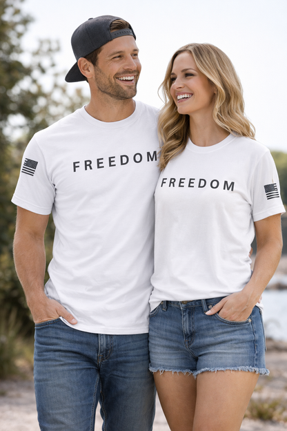 Premium Charlie Kirk Freedom Shirt Unisex | Patriotic Tee w/ Flag Sleeve
