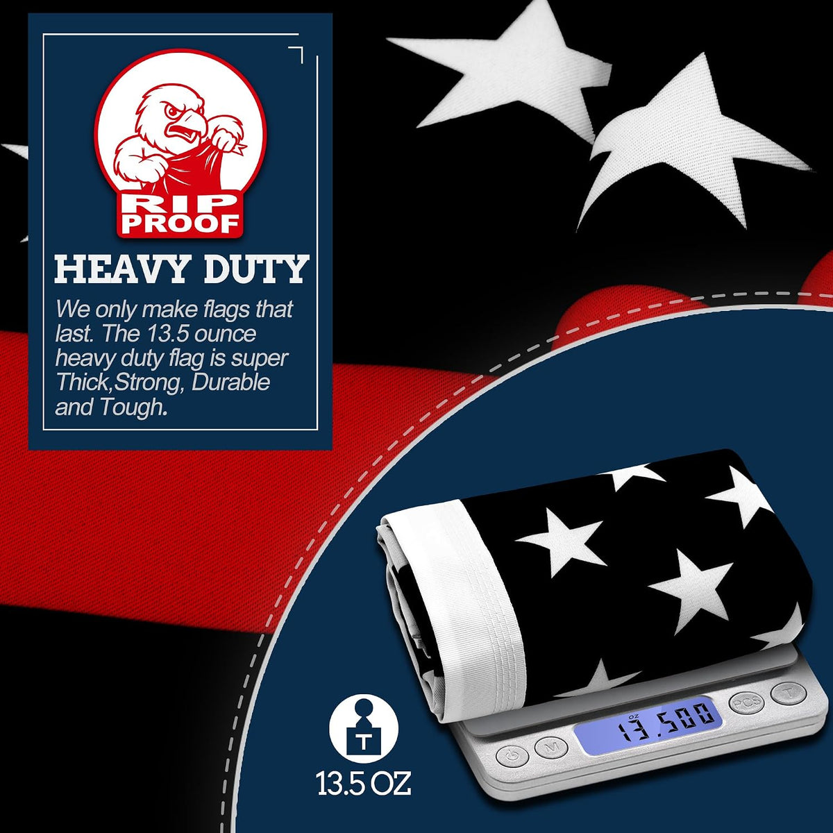 3' x 5' Rip-Proof Double-Sided 3-Ply Thin Red Line American Flag | Heavy-Duty Outdoor Flag