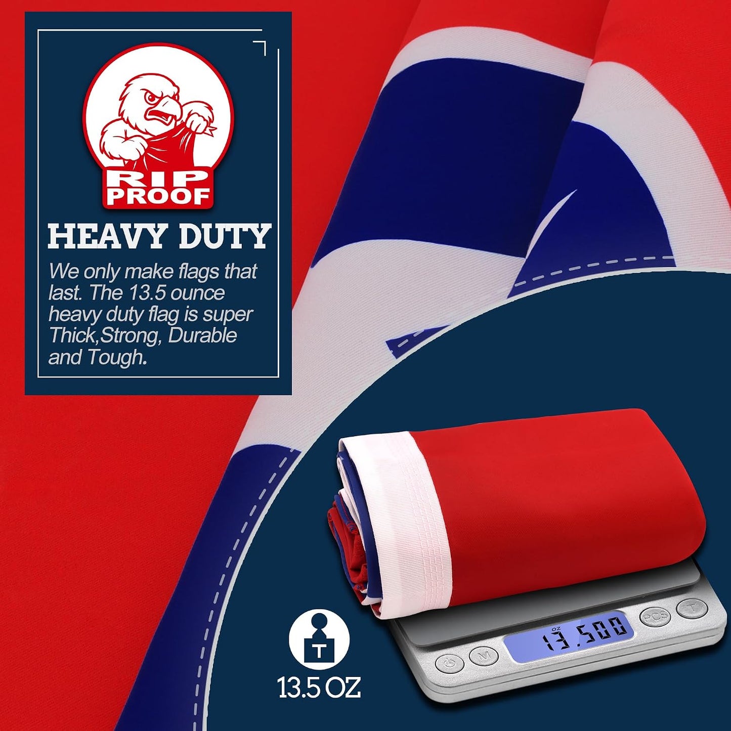 3' x 5' Rip-Proof Double-Sided 3-Ply Tennessee State Flag | Heavy-Duty Outdoor Flag