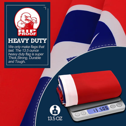 3' x 5' Rip-Proof Double-Sided 3-Ply Tennessee State Flag | Heavy-Duty Outdoor Flag