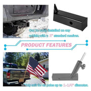 Hitch Mount Flagpole Holder for Jeep, SUV, RV, Pickup, Camper, and Trailer