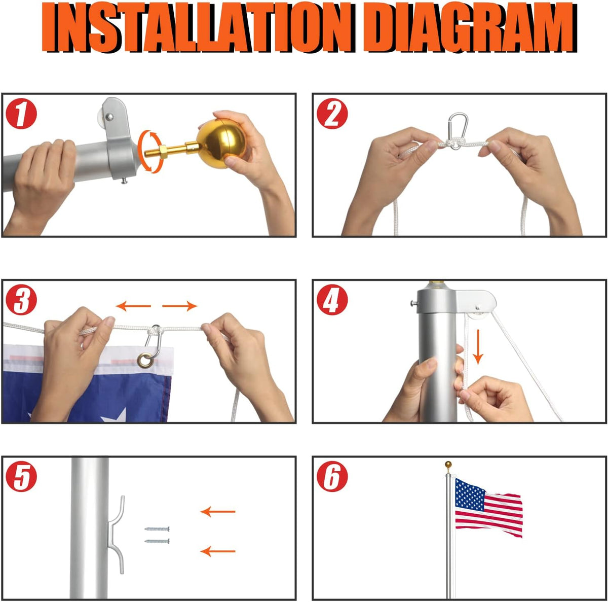 20 FT Heavy Duty Aluminum Flagpole Kit – Affordable Flag Pole