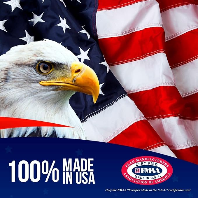Made in USA – Premium Quality American Flag Embroidered