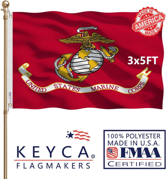 Marines Flag – 3x5 Ft Polyester All-Weather Flag – Made in USA