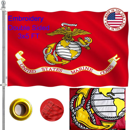 Marines Flag – 3x5 Ft Polyester All-Weather Flag – Made in USA