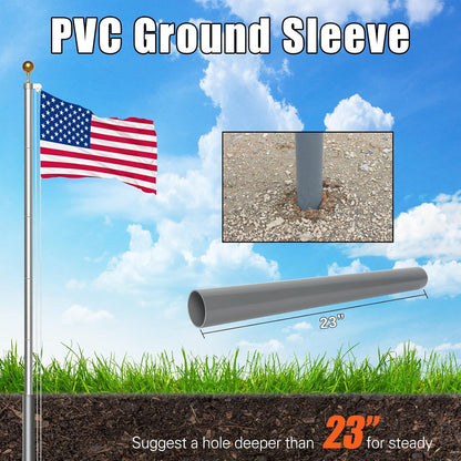 20 FT Heavy Duty Aluminum Flagpole Kit – Affordable Flag Pole
