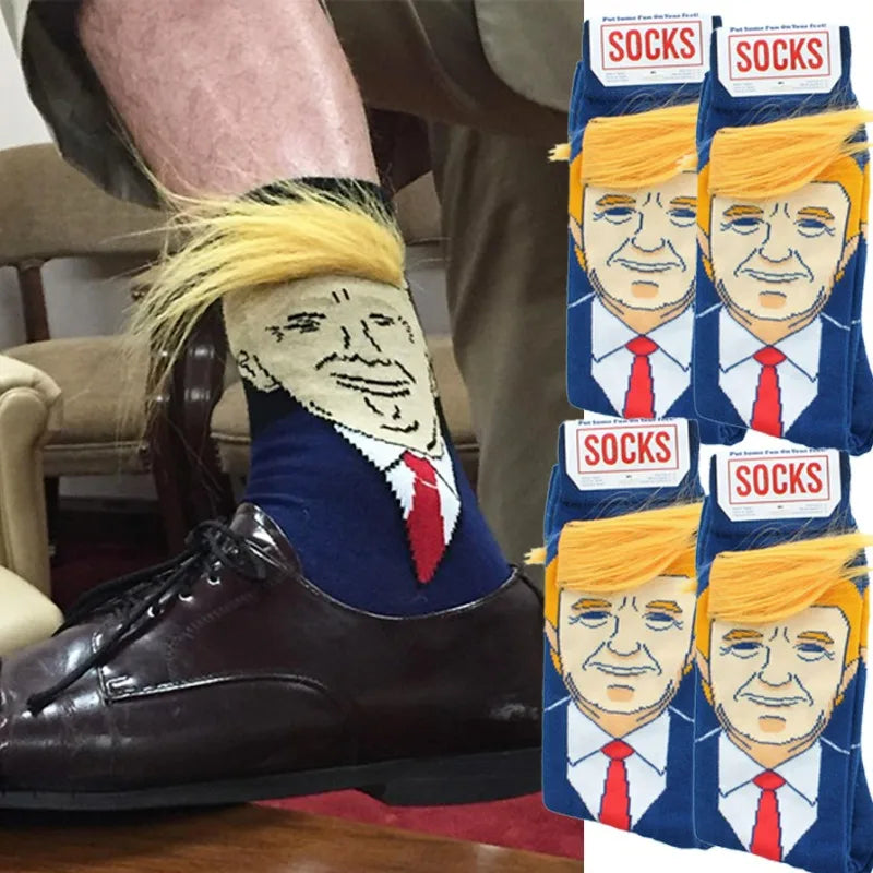 Trump Socks with Comb able Hair – A Hilarious and Unique Accessory