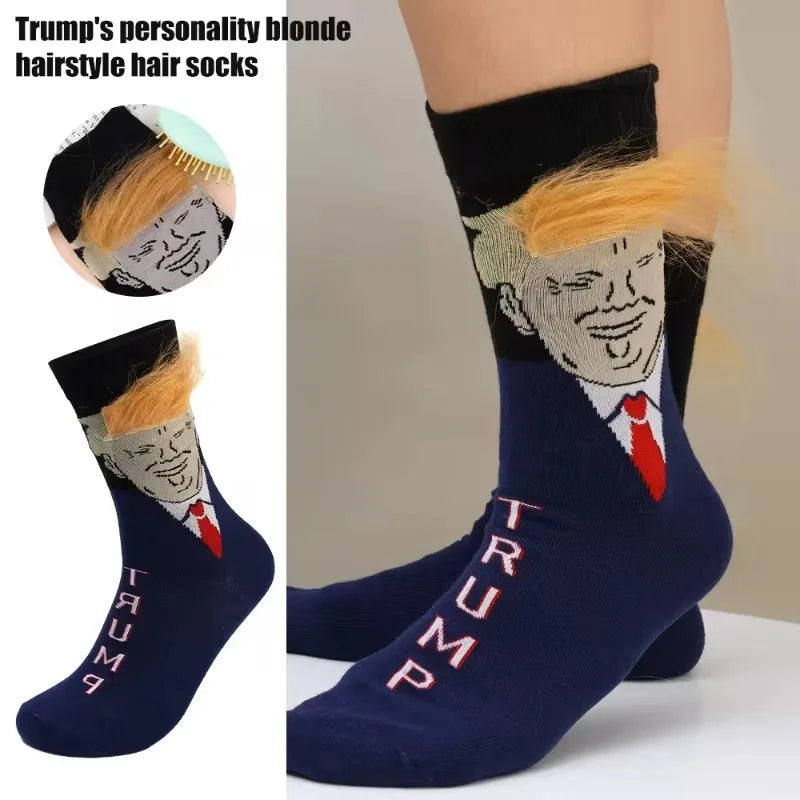 Trump Socks with Comb able Hair – A Hilarious and Unique Accessory