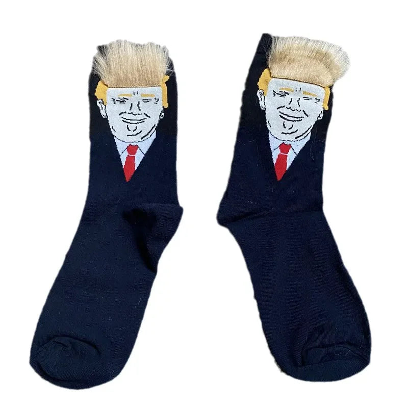 Trump Socks with Comb able Hair – A Hilarious and Unique Accessory