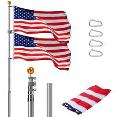 20ft Aluminum Flag Pole with FREE 3'x5' US Flag