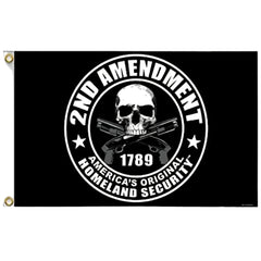 2nd Amendment America's Original Homeland Security Polyester 3x5 Foot Flag in Black 