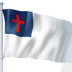 Christian Flag – 3x5 ft (Premium Polyester) white and blue
