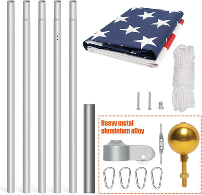 20 FT Heavy Duty Aluminum Flagpole Kit – Affordable Flag Pole