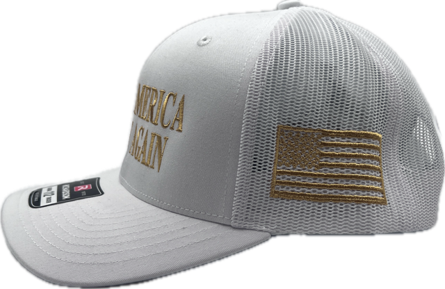 White/Gold MAGA Cap