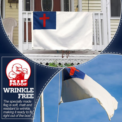 3’x5’ Rip-Proof Christian Flag - Durable and Weather-Resistant Design